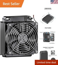Compact 8 Pipe Aluminum Water Cooling Radiator with High Speed Fan - 80mm Black picture