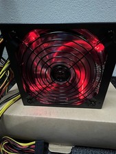 LOT Of (2) New 550W ATX Desktop PC Power Supply - Quiet Red LED Fan picture