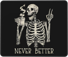 Skull Mouse Pad for Desk, Cute Skeleton Mouse Pads for Wireless Mouse, Funny Wat picture