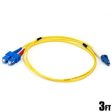 1M 3FT LC to SC Duplex 9/125 Single Mode Fiber Optic Optical Patch Cable Yellow picture