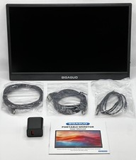 BIGASUO Portable Monitor, 15.6'' FHD 1080P USB-C HDMI Travel Laptop Monitor, HDR picture