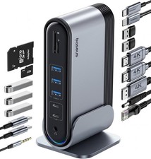 Baseus 17-in-1 USB-C Docking Station Triple 4K HDMI DP 100W PD Gigabit Ethernet picture