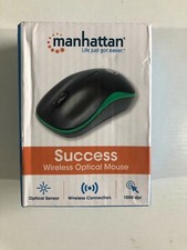Manhattan - SUCCESS - Wireless OPTICAL Mouse - Green & Black - NEW picture
