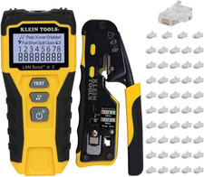 Klein Tools 80072 RJ45 Cable Tester Kit with LAN Scout Jr. 2, Coax Crimper / Str picture