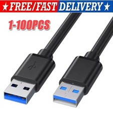 USB 3.0 A Male to A Male Cable Data Transfer Super Speed Power Charger Metal LOT picture