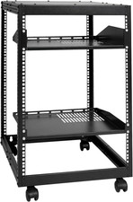 15U Open Frame Server Rack, 23''-40'' Adjustable Depth, Free Standing or Wall Mo picture
