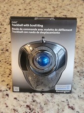 Kensington Orbit Wired Trackball Mouse with Scroll Ring Black/Blue New Open Box picture