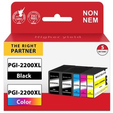 5 Pack PGI-2200 XL PGI2200XL Ink Cartridge for Canon MAXIFY MB5020 MB5320 iB4020 picture