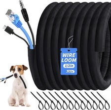20ft - 1/2in Self-Wrapping Split Braided Sleeve Cable Management picture