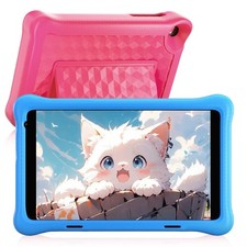 Anmecs Kids Tablet 8 inch Android 12 Tablets 2+32GB with Shockproof Blue ＆ Pink picture