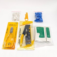 RJ45 Crimping Tool Kit, Ethernet Pass through Crimper, Network Cat5e Cat5 Cat6 picture