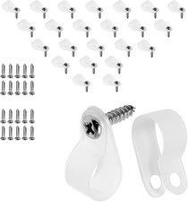 120pcs 1/2 Inch R-Type Cable Clamps, Nylon Wire Cable Clips with M4 Screws, Scre picture