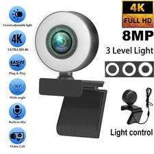 4K 2K 1080P Webcam with Light Auto Focus USB Camera Mic for PC Laptop Streaming picture