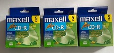 3 X 5 Pack Maxell Mini CD-R 210 MB 24 Min NEW, 15 Total Mini CD-R picture