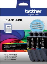 Brother LC401 4PK Genuine Ink Cartridges LC4014PKS Black Cyan Magenta Yellow picture