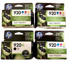 HP 920 Ink Bundle: One 920XL & Three 3-Pack 920 Cyan Magenta Yellow Expired 2023 picture