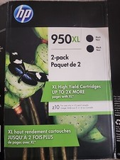 2 Pack HP 950XL Ink Cartridges Black NEW Sealed picture