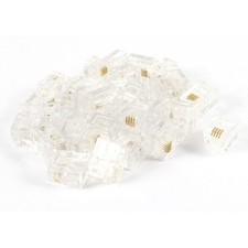 30pcs Clear Plastic RJ11 6P4C Modular Connector for Telephone Phone picture
