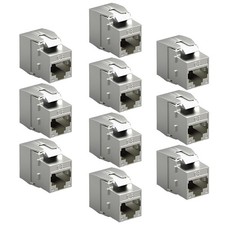 10x CAT8 RJ45 Network LAN Ethernet Shielded Keystone Jack Tool Free 40Gbps Gold picture