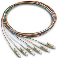 6 Strand Multimode OM3 50/125 LCUPC Fiber Pigtail 1.5 Meters LCOM3 Optic picture