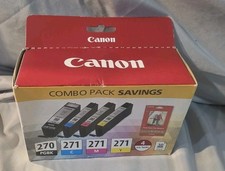 Canon 270/271 B/C/M/Y Standard Yield Ink Cartridge 4pk W/photo Paper New Sealed picture