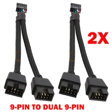 2pc 15cm Motherboard USB 2.0 9 Pin Header 1 To 2 Extension Hub Splitter Adapters picture