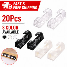 20Pcs Cable Organizer Clips Desktop Cord Holder USB Charging Wire Management picture