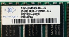 Nanya NT256D64S88AG-7K 256MB Memory RAM PC2100U-20330 picture