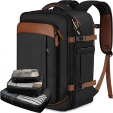 Vancropak 40L Travel Backpack for Men, Flight Large, Dark Black Brown picture