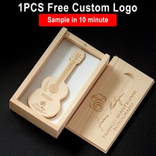 Real Capacity Wooden USB 2.0 Flash Drive Free Logo Pen Drive Gift Box 64GB 32GB picture