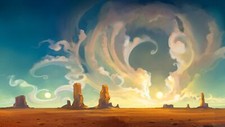 Landscape desert art clouds nature sky rocks mesa rock Custom Gaming Mat Desk picture