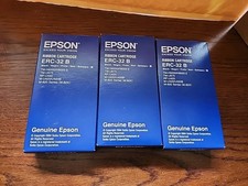 Genuine Epson ERC-32 B Ribbon Cartridge 3 Pack for TM-H6000, TM-U675, M-U420. picture