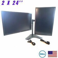 Dell Matching Dual 2x 24inch LCD Monitors FHD 1200 U2412M (Grade A) +Stand + VGA picture