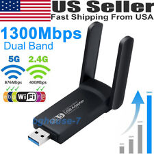 USB 3.0 Wireless Wifi Network Adapter 1300Mbp Long Range Dual Band for PC Laptop picture