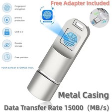 128GB Fingerprint USB 3.0 Flash Drive Biometric Encrypted Security Memory Stick picture