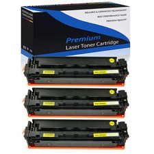 3PK CF502A YL Toner Cart For HP LaserJet Pro M254dw MFP M281fdn 202A 1,300 Pages picture