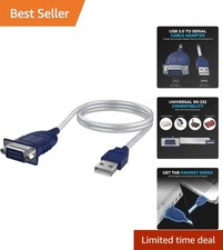 High-Speed USB to Serial 9 Pin DB-9 Converter Cable - 2.5ft, Multiple OS Support picture