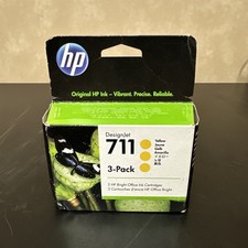3-pack Genuine HP 711 Yellow CZ136A DesignJet 29ml Ink Cartridges EXP- 05/2028 picture