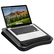 Memory Foam Lap Desk With Wrist Rest Media Slot Black Carbon Fits 15.6 Inch picture