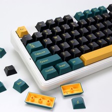 MarrsGreen PBT Double Shot Keycap Set176 Keys Dark Green Custom Key Cap Keyca... picture