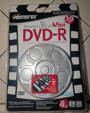 BRAND NEW MEMOREX DIRECTOR's CUT MINI DVD-R 10 PACK, 4x 1.4GB 30min., RETRO TIN picture
