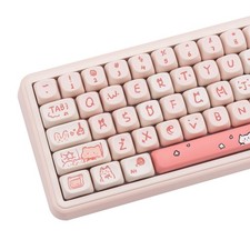 PBT Keycaps, 139 Keys Keycaps 75 Percent, Cute MOA Profile Key Cap Dye-Sublim... picture