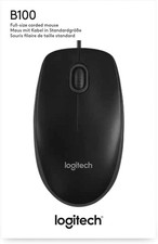 Logitech B100 Optical USB Mouse Color Black Model 910-003357 brand New picture