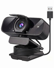 2K USB 2.0 Computer Webcam with Clip-On Stand, Black picture