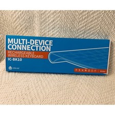 iClever Wireless Keyboard White IC-BK10 Multi-Device Rechargeable Slim Open Box picture