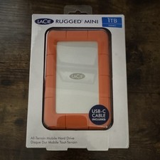 LaCie Rugged Mini 1TB Portable External HDD USB 3.0 USB-C Orange Silver picture