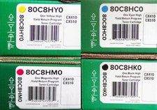 Genuine High Yield Toner Ink Cartridges For Lexmark CX410 / CX510 All Colors picture