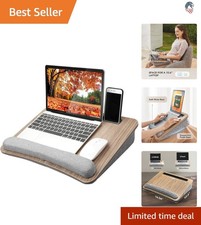 Laptop Lap Desk Compatible with 15.6 Inch Laptops Wooden Cushion Portable wit... picture