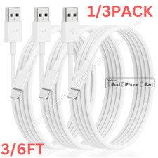 1-3PACK 3/6ft USB Fast Charger Cable For iPhone 14 13 12 11 PRO XR XS MAX 8 iPad picture