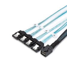 Internal HDD Mini SAS Cable SFF-8643 To 4 SATA Connect to Hard Drive 0.5 or 1M picture